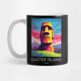 A Pop Art Travel Print of Easter Island - Chile Mug